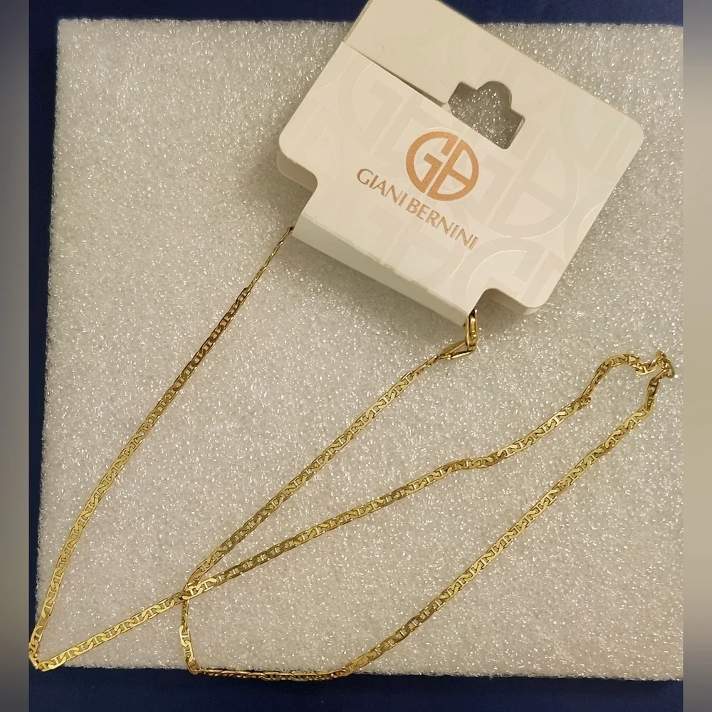 Giani Bernini 18K gold over sterling silver snake link chain necklace. 18 Inches